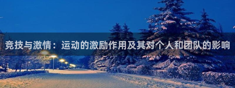 三亿体育网页版：竞技与激情：运动的激励作用及其对个人和团队的影响